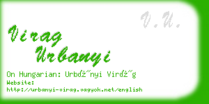 virag urbanyi business card